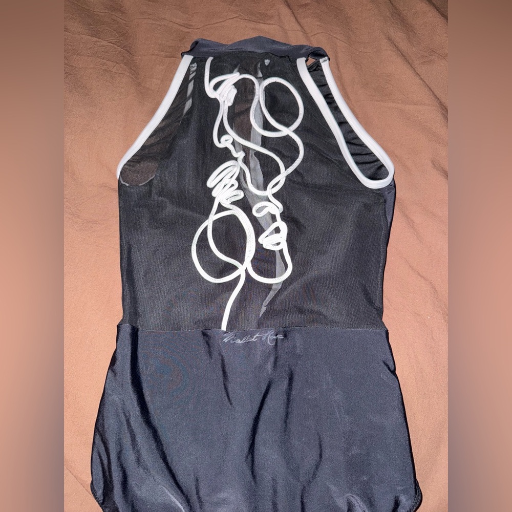 Ballet Rosa Black and White Mesh Leotard – Women’s Small